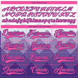 Custom White Pink-Purple 3D Pattern Gradient Square Shapes Hockey Lace Neck Jersey