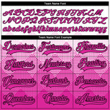 Custom White Deep Pink-Black 3D Pattern Gradient Square Shapes Hockey Lace Neck Jersey
