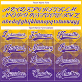 Custom Yellow Purple-White 3D Pattern Gradient Square Shapes Hockey Lace Neck Jersey