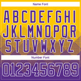 Custom Yellow Purple-White 3D Pattern Gradient Square Shapes Hockey Lace Neck Jersey