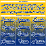 Custom Yellow Royal-White 3D Pattern Gradient Square Shapes Hockey Lace Neck Jersey