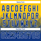 Custom Yellow Royal-White 3D Pattern Gradient Square Shapes Hockey Lace Neck Jersey