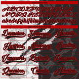 Custom Black White-Red 3D Pattern Gradient Fashion Scratch Hockey Lace Neck Jersey