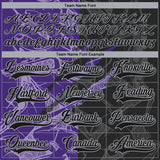 Custom Black Purple-Gray 3D Pattern Gradient Fashion Scratch Hockey Lace Neck Jersey