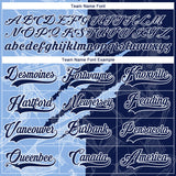 Custom Navy Light Blue-White 3D Pattern Gradient Fashion Scratch Hockey Lace Neck Jersey