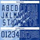 Custom Royal Light Blue-White 3D Pattern Gradient Fashion Scratch Hockey Lace Neck Jersey