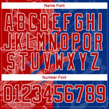 Custom Royal Red-White 3D Pattern Gradient Fashion Scratch Hockey Lace Neck Jersey