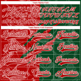 Custom Green Red-White 3D Pattern Gradient Fashion Scratch Hockey Lace Neck Jersey