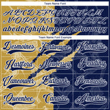 Custom Navy Old Gold-White 3D Pattern Gradient Fashion Scratch Hockey Lace Neck Jersey