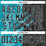 Custom Black Teal-White 3D Pattern Gradient Fashion Scratch Hockey Lace Neck Jersey