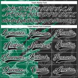 Custom Black Kelly Green-White 3D Pattern Gradient Fashion Scratch Hockey Lace Neck Jersey