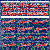 Custom Stitched Royal Red-White 3D Christmas Plaid Sports Pullover Sweatshirt Hoodie