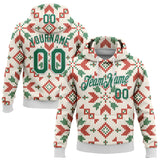 Custom Stitched City Cream Kelly Green-White 3D Christmas Sports Pullover Sweatshirt Hoodie