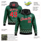 Custom Stitched Green Red-White 3D Christmas Sports Pullover Sweatshirt Hoodie