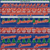 Custom Stitched Royal Red-Cream 3D Christmas Ugly Sweater Sports Pullover Sweatshirt Hoodie