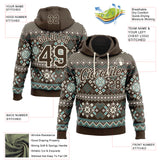 Custom Stitched Brown Brown-Cream 3D Christmas Ugly Sweater Sports Pullover Sweatshirt Hoodie