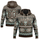 Custom Stitched Brown Brown-Cream 3D Christmas Ugly Sweater Sports Pullover Sweatshirt Hoodie