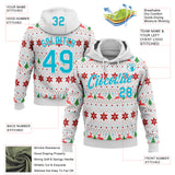 Custom Stitched White Lakes Blue-White 3D Christmas Ugly Sweater Sports Pullover Sweatshirt Hoodie