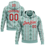 Custom Stitched Green Red-White 3D Christmas Ugly Sweater Sports Pullover Sweatshirt Hoodie