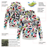 Custom Stitched White Black-White 3D Christmas Sports Pullover Sweatshirt Hoodie