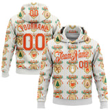 Custom Stitched White Orange-White 3D Christmas Sports Pullover Sweatshirt Hoodie