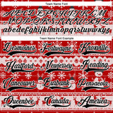 Custom Red Black-White 3D Christmas Ugly Sweater Hockey Lace Neck Jersey
