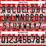 Custom Red Black-White 3D Christmas Ugly Sweater Hockey Lace Neck Jersey