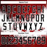 Custom Red Black-White 3D Christmas Reindeer Hockey Lace Neck Jersey