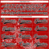 Custom Red Black-White 3D Christmas Hockey Lace Neck Jersey