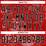 Custom Red Black-White 3D Christmas Hockey Lace Neck Jersey