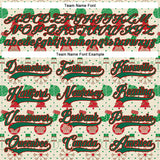 Custom Cream Kelly Green-Red 3D Christmas Hockey Lace Neck Jersey