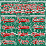 Custom Kelly Green Red-White 3D Christmas Hockey Lace Neck Jersey