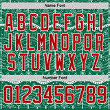 Custom Kelly Green Red-White 3D Christmas Hockey Lace Neck Jersey