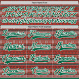 Custom Red Kelly Green-White 3D Christmas Ugly Sweater Hockey Lace Neck Jersey