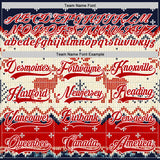 Custom Navy Red-White 3D Christmas Ugly Sweater Hockey Lace Neck Jersey