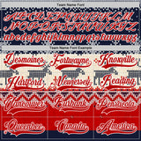 Custom Navy Red-White 3D Christmas Ugly Sweater Hockey Lace Neck Jersey