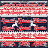 Custom Navy Fire Red-White 3D Christmas Ugly Sweater Hockey Lace Neck Jersey