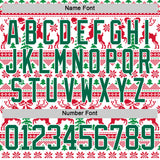 Custom Red Kelly Green-White 3D Christmas Ugly Sweater Hockey Lace Neck Jersey