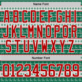 Custom Kelly Green Red-White 3D Christmas Ugly Sweater Hockey Lace Neck Jersey