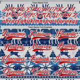 Custom Blue Red-White 3D Christmas Ugly Sweater Hockey Lace Neck Jersey