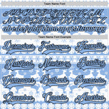 Custom White Light Blue-Black 3D Christmas Ugly Sweater Hockey Lace Neck Jersey