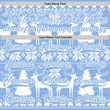 Custom White Light Blue-White 3D Christmas Ugly Sweater Hockey Lace Neck Jersey