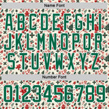 Custom Cream Kelly Green-White 3D Christmas Hockey Lace Neck Jersey