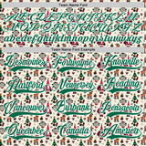 Custom Cream Kelly Green-White 3D Christmas Hockey Lace Neck Jersey