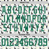 Custom White Kelly Green-White 3D Christmas Hockey Lace Neck Jersey