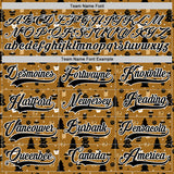 Custom Old Gold Black-White 3D Christmas Hockey Lace Neck Jersey