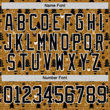 Custom Old Gold Black-White 3D Christmas Hockey Lace Neck Jersey