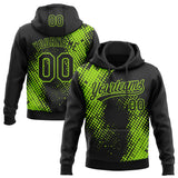 Custom Stitched Black Black-Neon Green 3D Pattern Design Geometrico Graph Sports Pullover Sweatshirt Hoodie