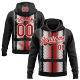 Custom Stitched Black Red-White 3D Pattern Design Geometrico Graph Sports Pullover Sweatshirt Hoodie