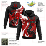 Custom Stitched White Red-Black 3D Pattern Design Wolf Sports Pullover Sweatshirt Hoodie